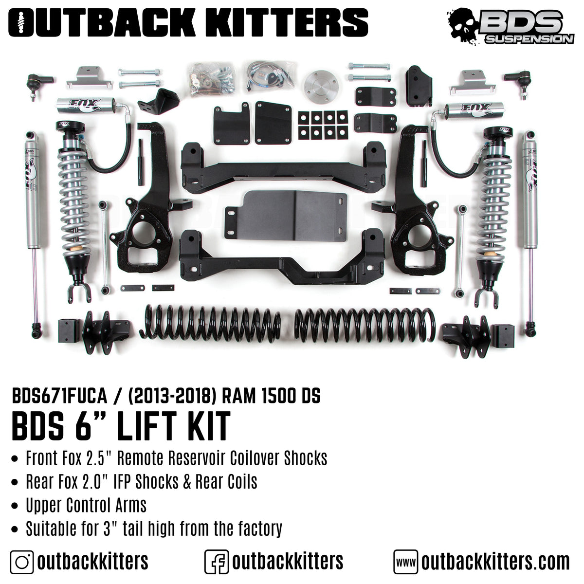 BDS Suspension 6" Lift Kit for Ram 1500 DS - Outback Kitters