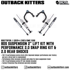 2019-2023 Chevy/GMC 1500 2" Performance 2.0 Coilover Kit, 2.0 Rear Shock - Outback Kitters