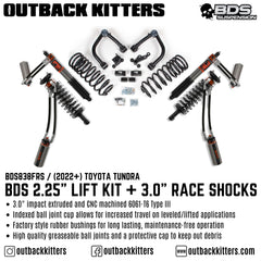 BDS Suspension 2022+ Toyota Tundra 2.25" Lift Kit with 3.0" Factory Race Shocks - Outback Kitters