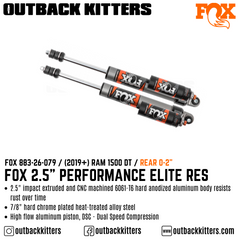 Fox Performance Elite 2.5" Remote Res Shocks for 2019+ Ram 1500 DT - Outback Kitters