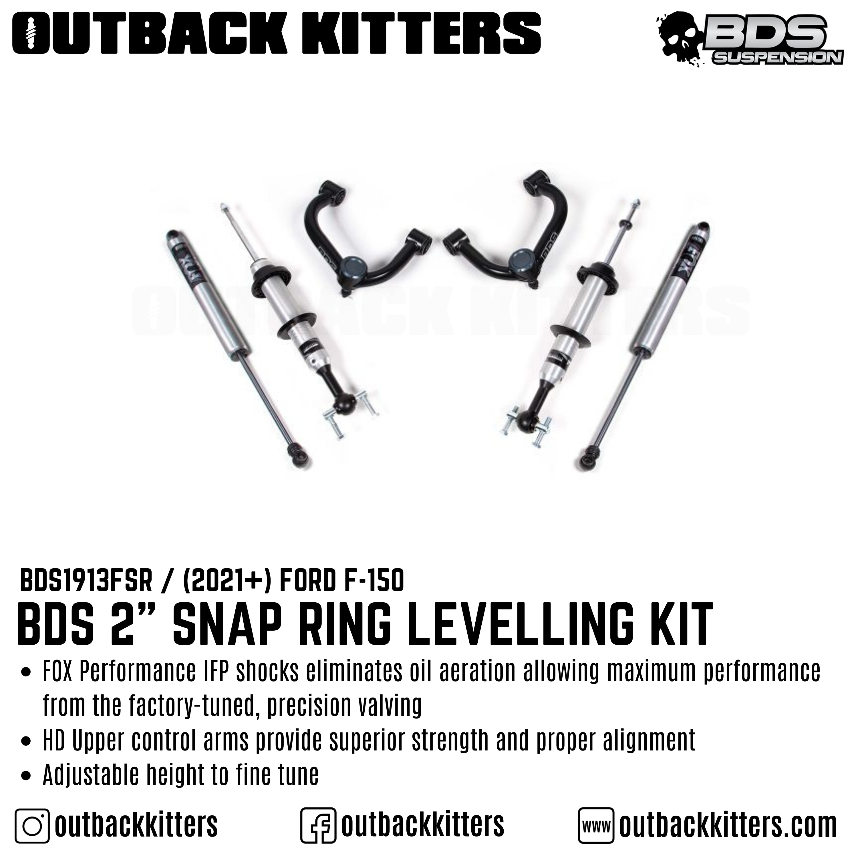 BDS 2" Levelling Kit with Fox 2.0 Coil Over for F150 (2021+) - Outback Kitters