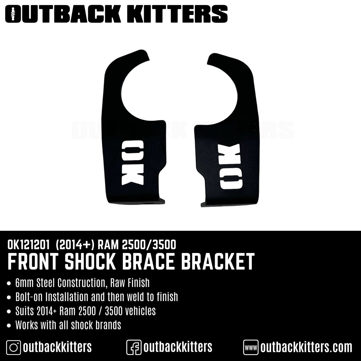 2014+ Ram 2500/3500 Front Shock Brace Brackets