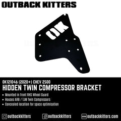 2020+ Chev 2500 Hidden Twin Compressor Bracket - Outback Kitters