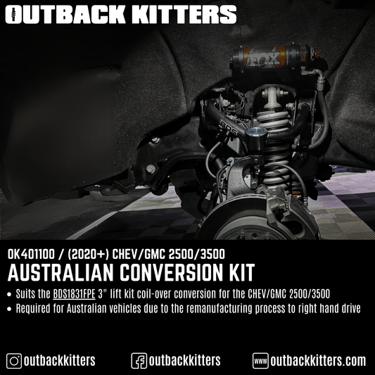 Australian Conversion Kit for BDS1831FPE - 3" Coil-over Conversion 2020+ Chev/GMC 2500/3500 - Outback Kitters