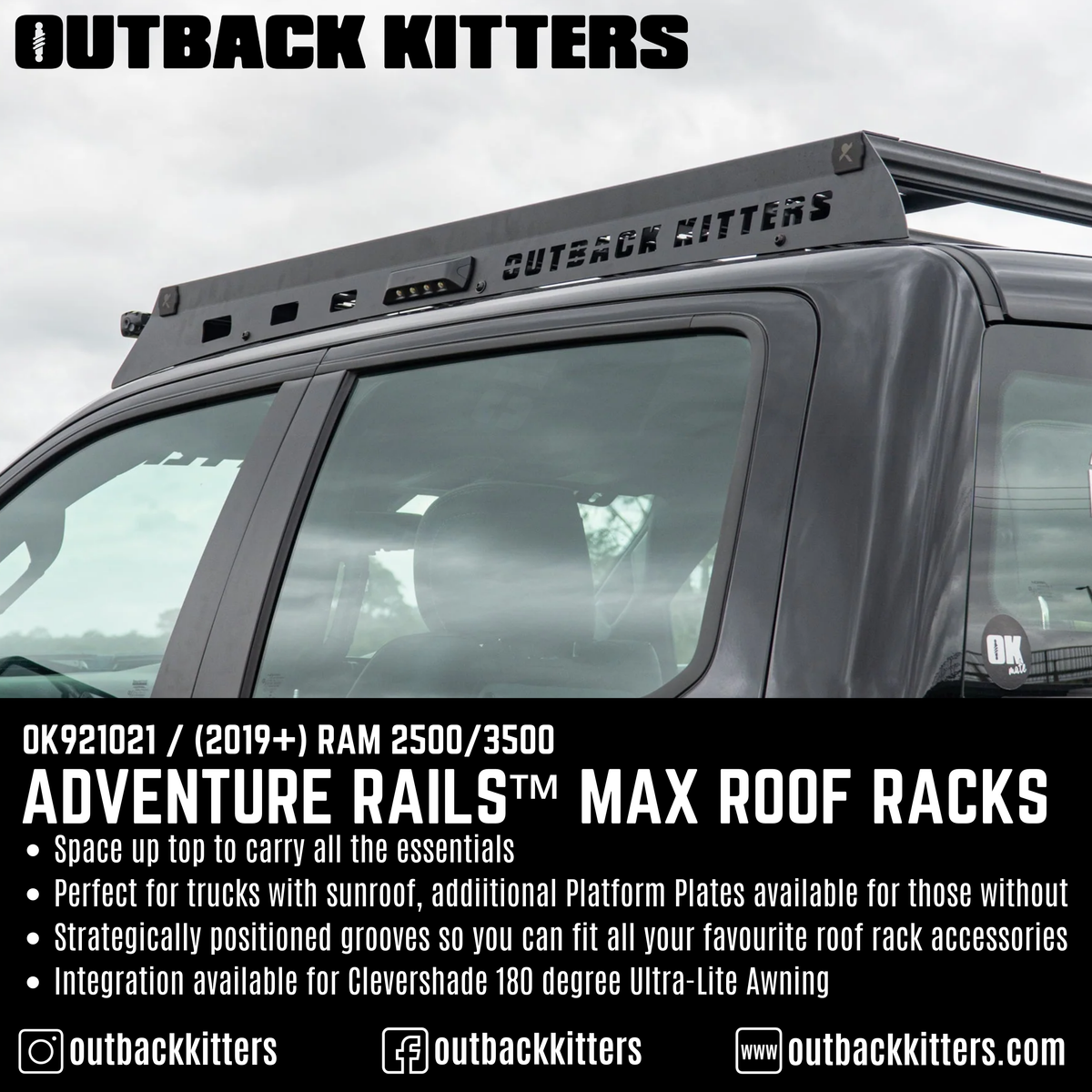 Ram Trail Rails Ram 2500/3500 Adventure Rails™ MAX Roof Racks – Outback Kitters