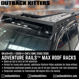 2020+ Chev/GMC 2500 Adventure Rails™ MAX Roof Racks - Outback Kitters