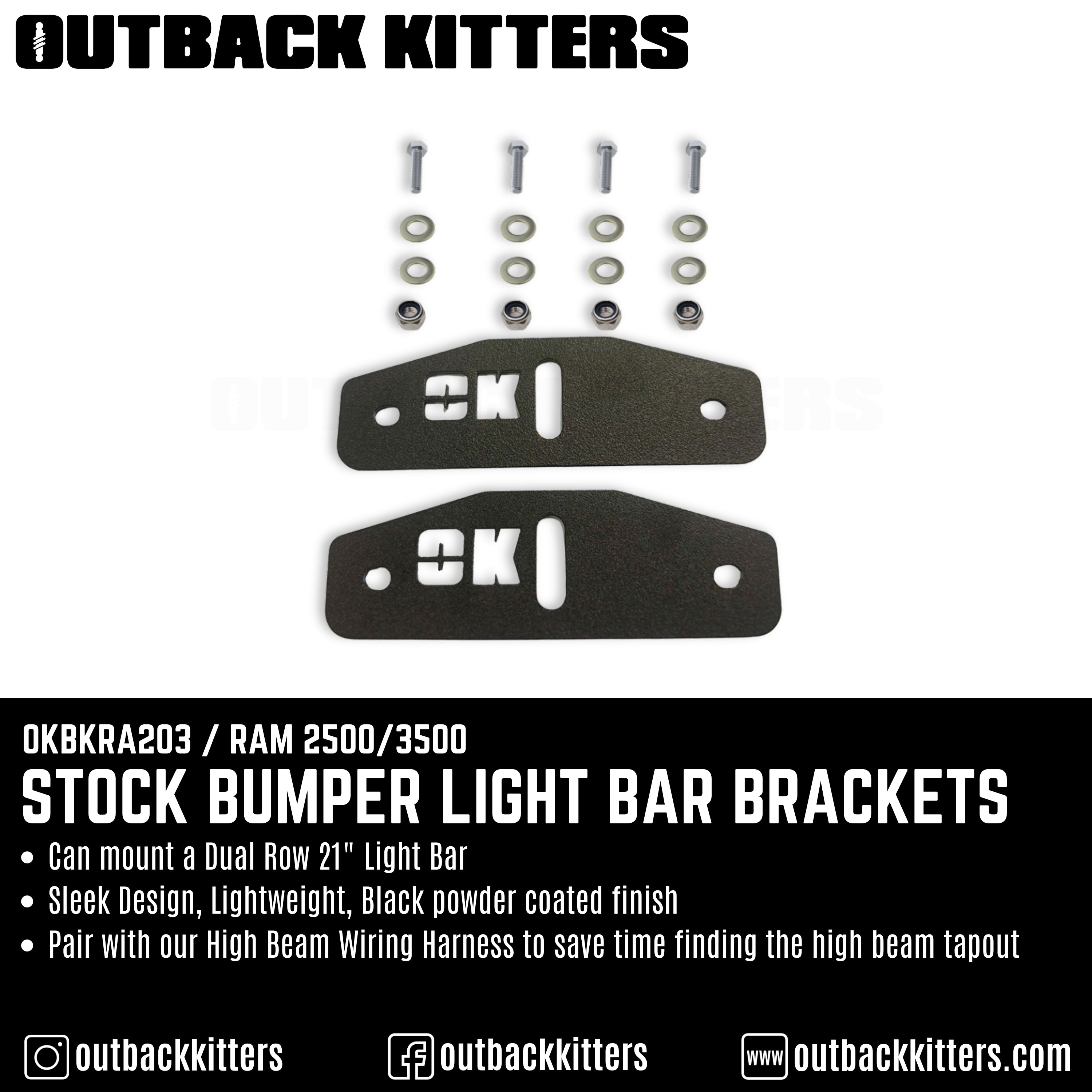 Ram 2500/3500 Stock Bumper Light Bar Brackets