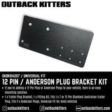Universal Fit - Trailer Plug Bracket for 12 Pin Trailer Plug & Anderson Plug - Outback Kitters