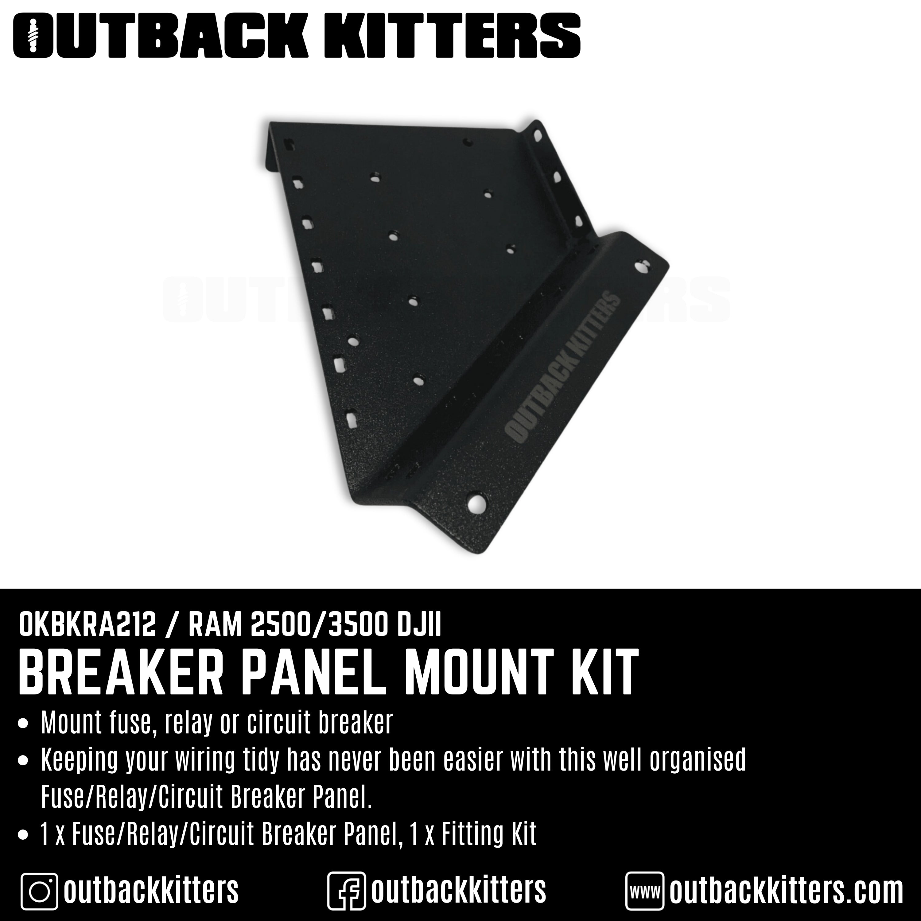 Fuse/Relay/Circuit Breaker Panel Kit - Ram 2500 DJII - Outback Kitters