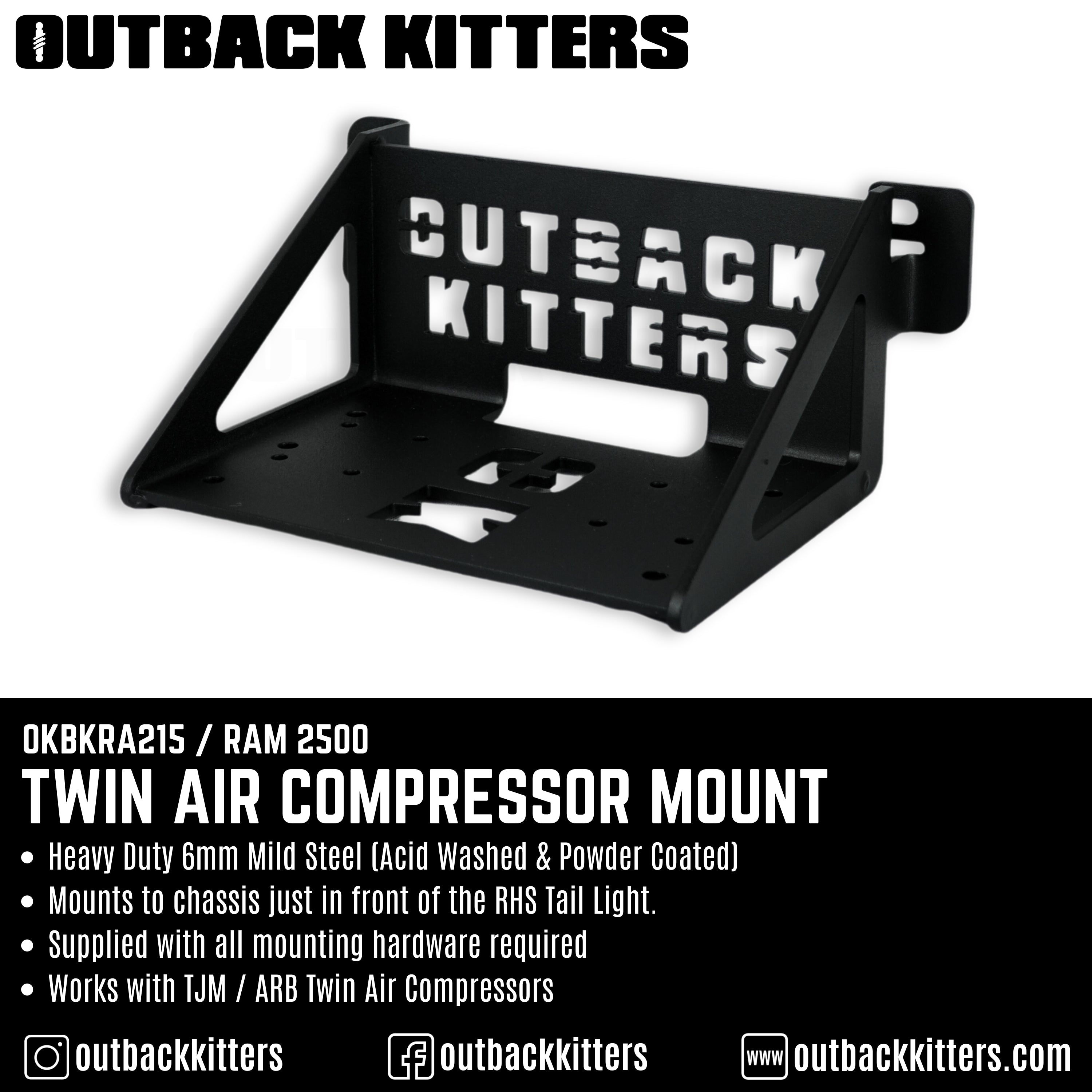 Outback Kitters Twin Compressor Mount to suit Ram 2500