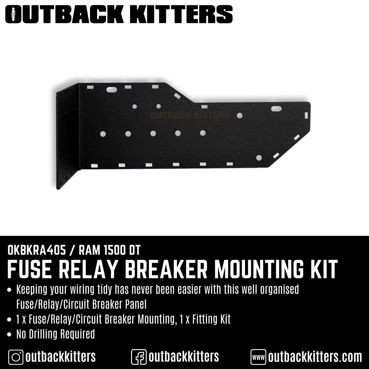 Fuse-Relay-Breaker Mounting Kit - Ram 1500 DT - Outback Kitters