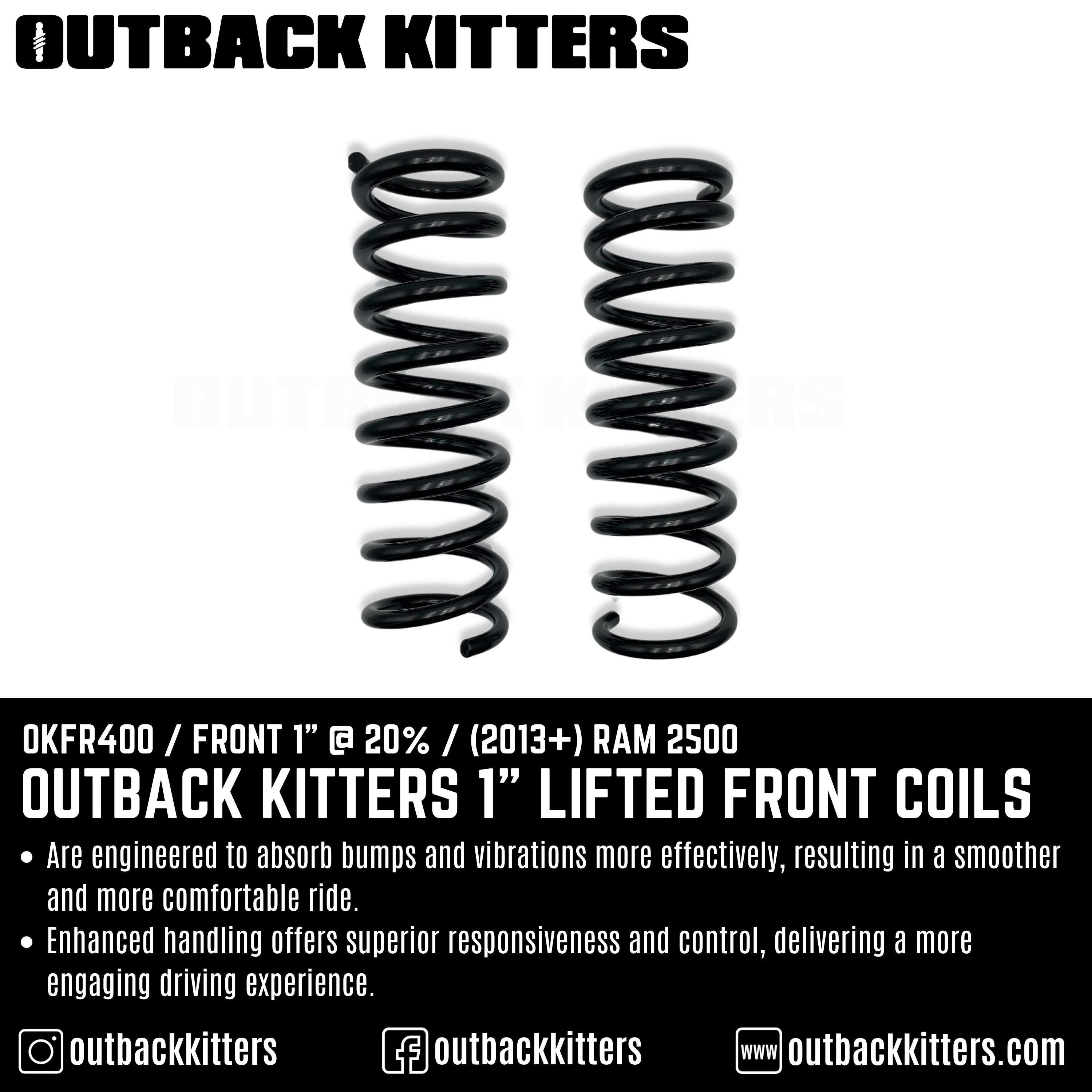 Outback Kitters 2" Lifted Front Coils for 2020+ Ram 2500