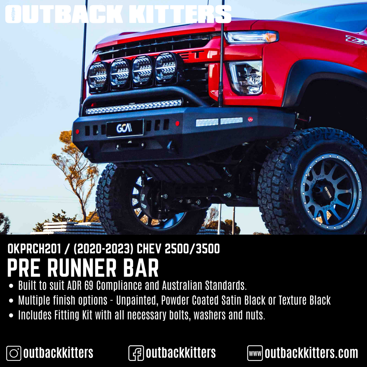 Outback Kitters Silverado 2500 (2020-2023) Pre Runner Bar - Outback Kitters