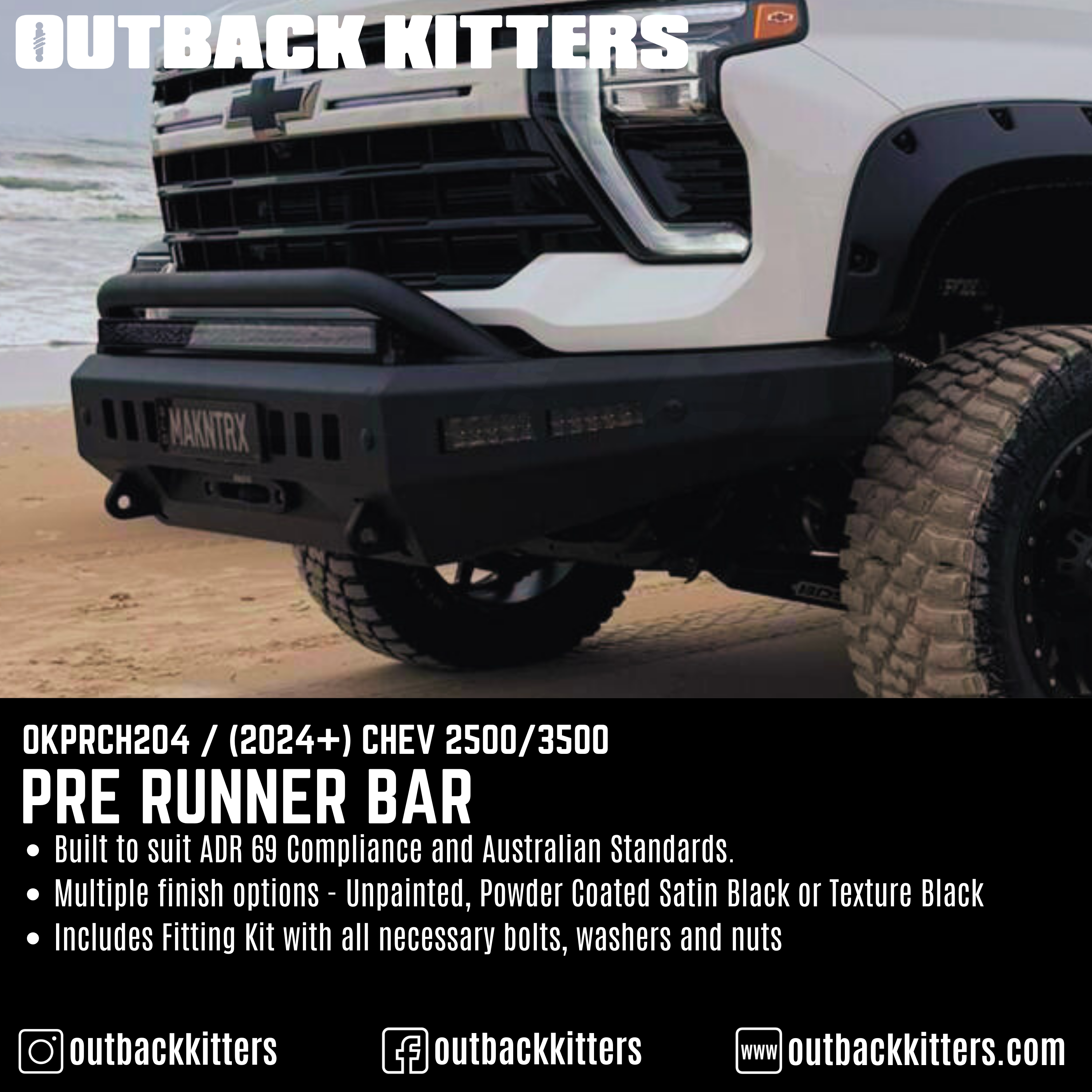 Outback Kitters Silverado 2500 (2024+) Pre Runner Bar - Outback Kitters