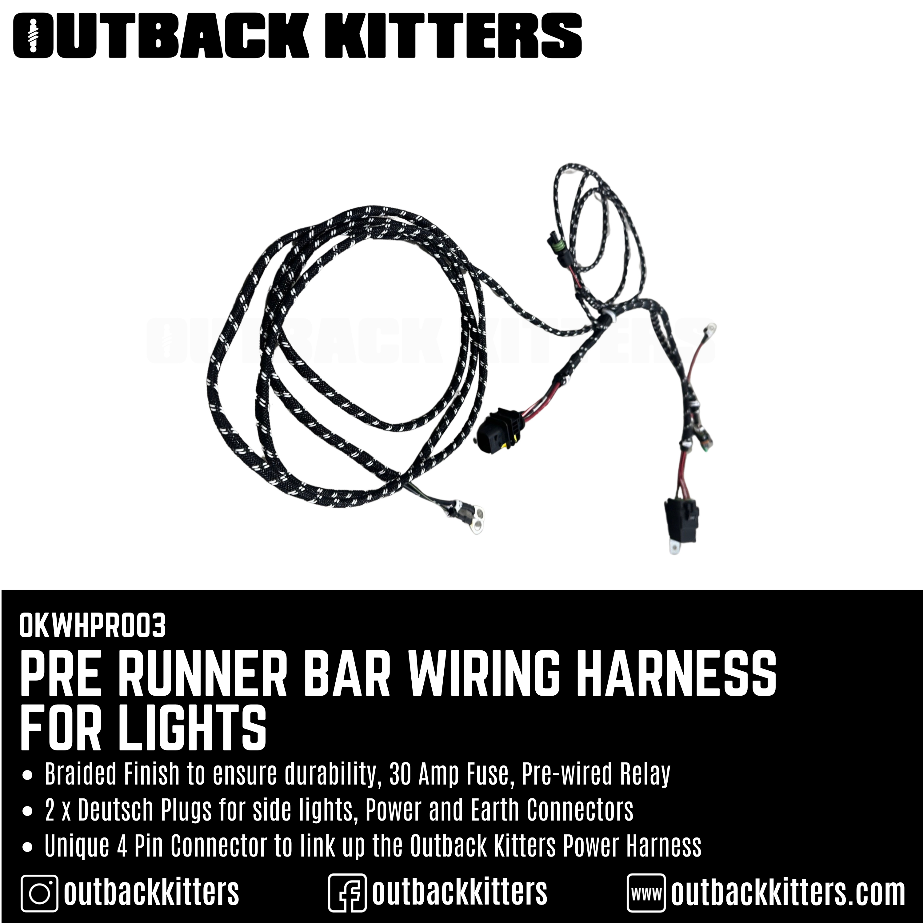 Outback Kitters Pre Runner Bar Power Harness - Outback Kitters