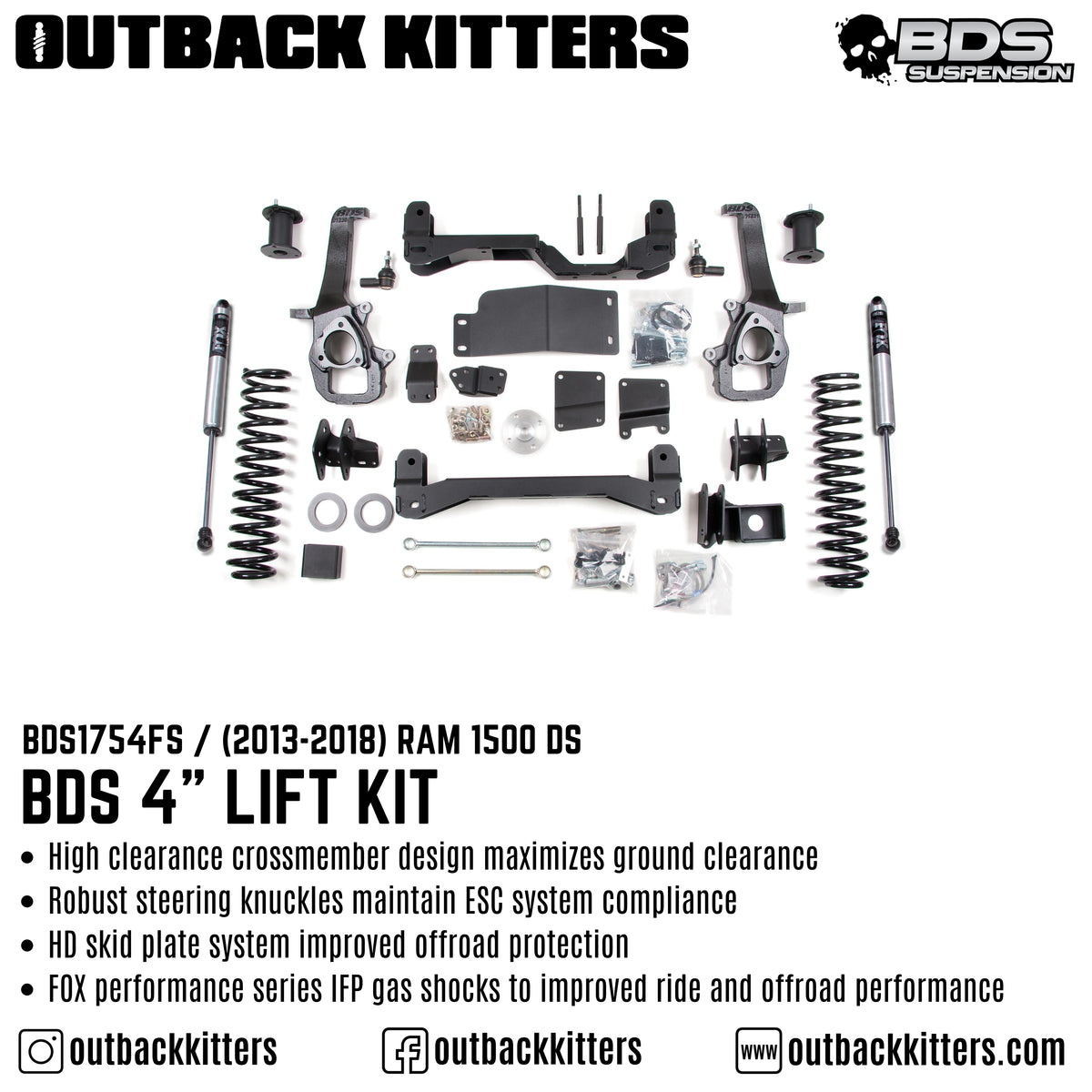 BDS 4" Lift Kit for Ram 1500 DS - Outback Kitters