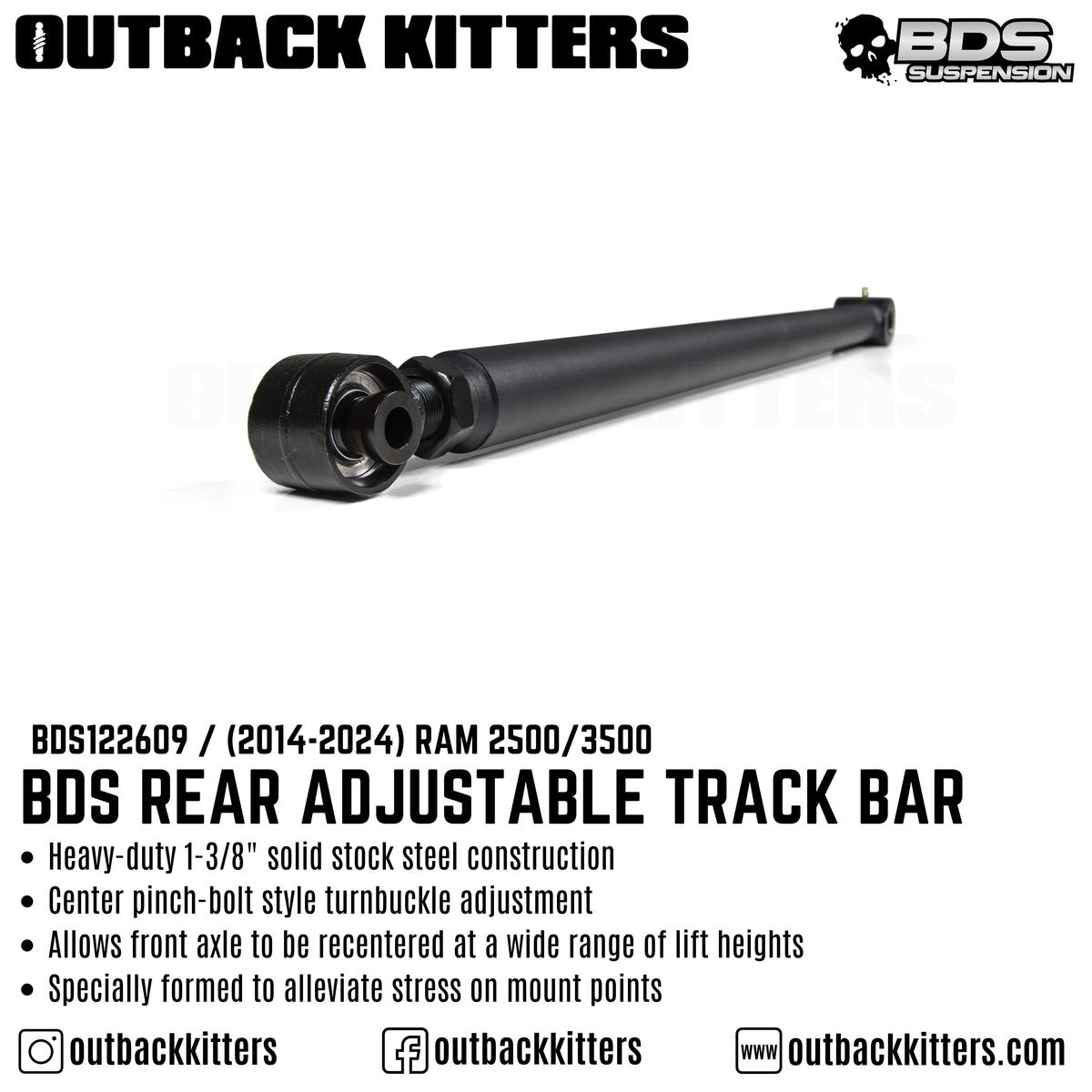 BDS Suspension Rear Adjustable Track Bar for Ram 2500 (2014+) - Outback Kitters
