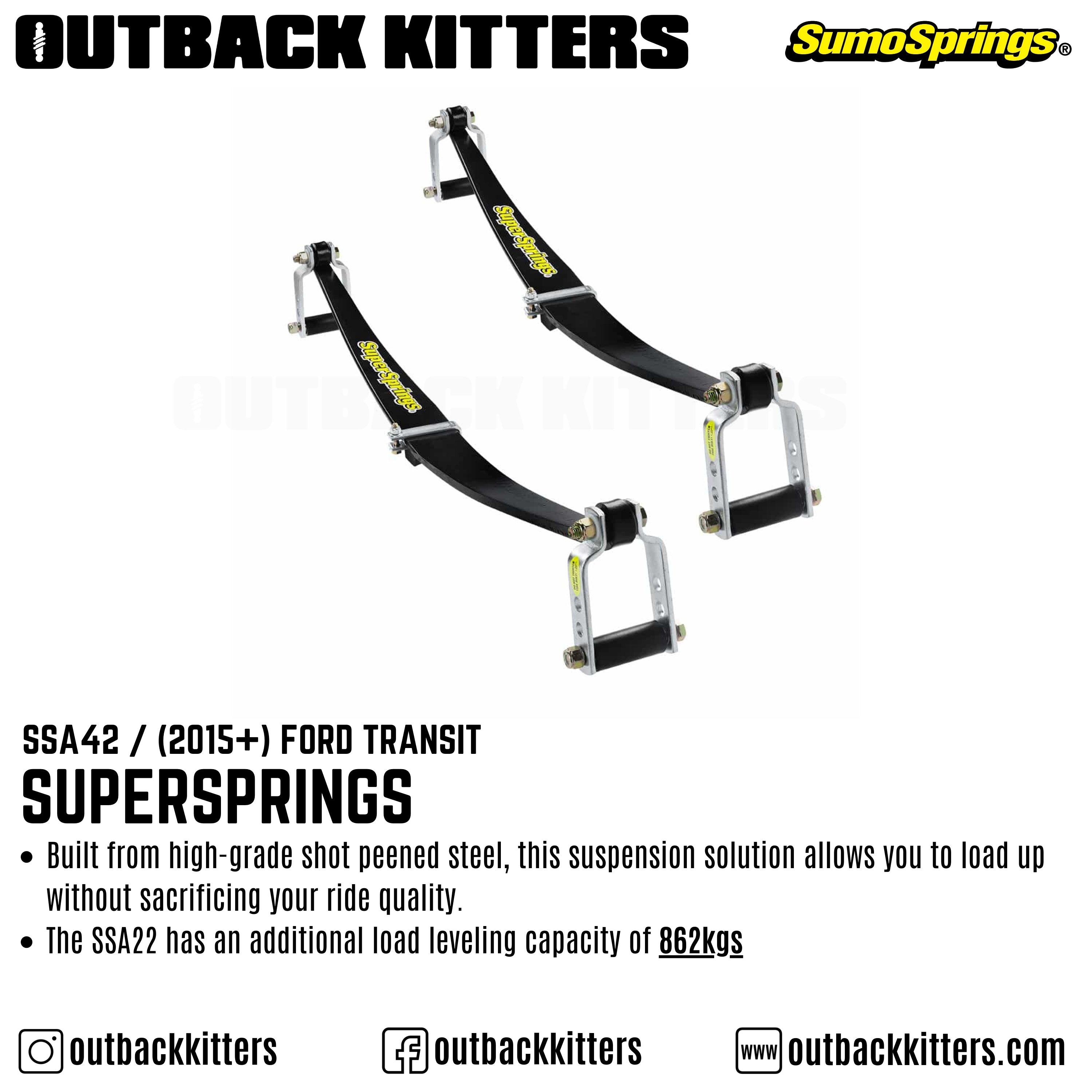 SuperSprings to suit 2015+ Ford Transit - Outback Kitters