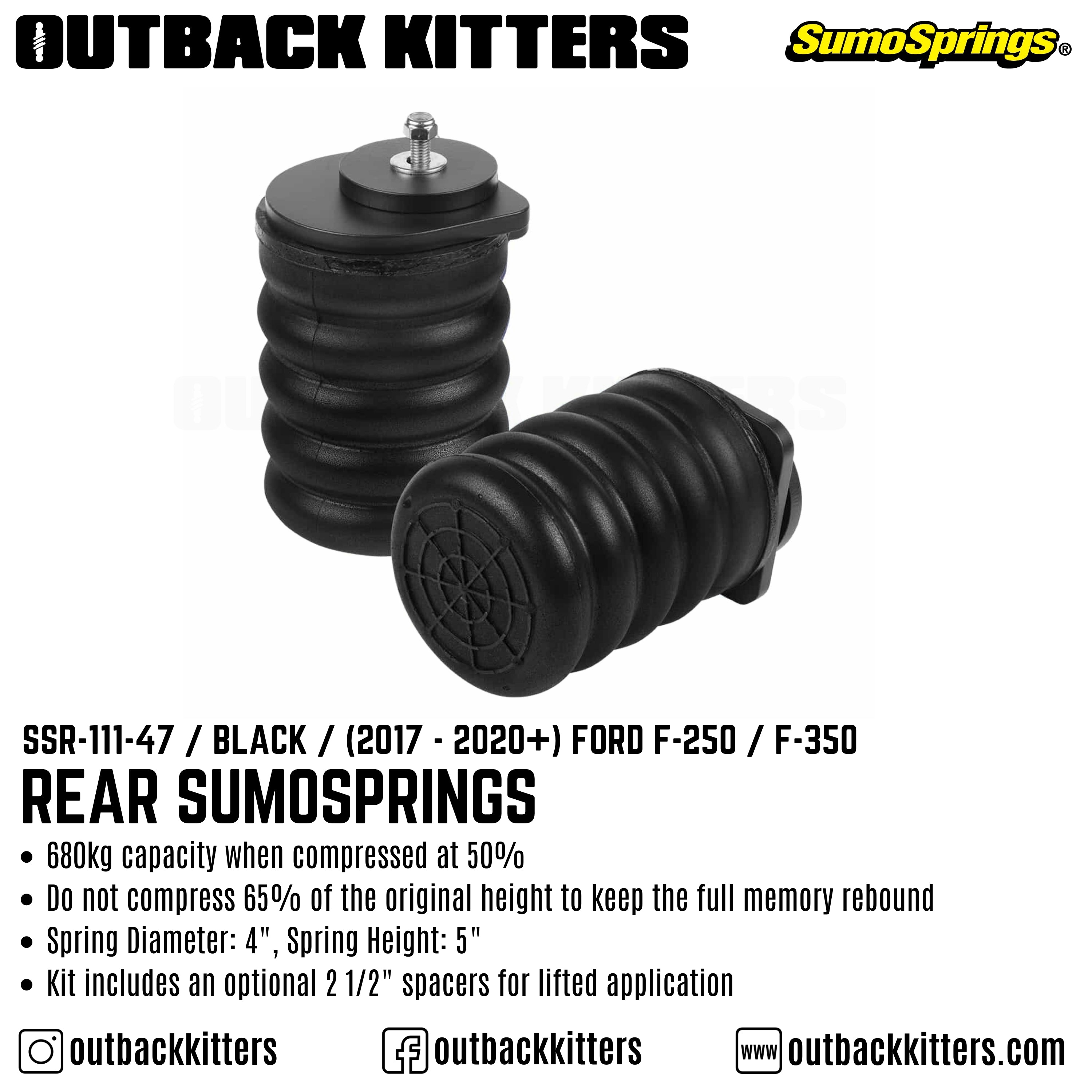 SumoSprings Front to suit 2017+ Ford F250 - Outback Kitters
