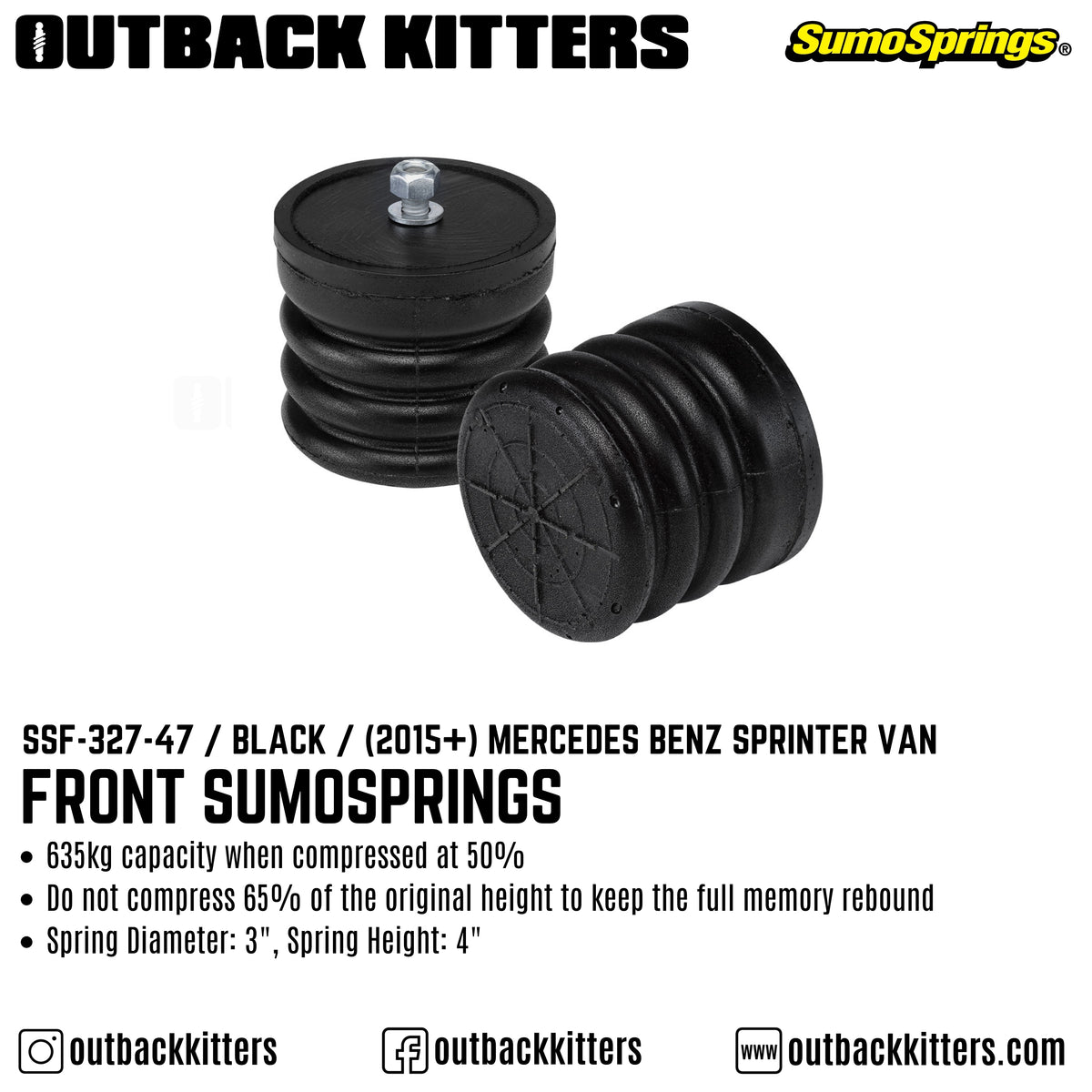 SumoSprings Front to suit 2015+ Mercedes Sprinter - Outback Kitters
