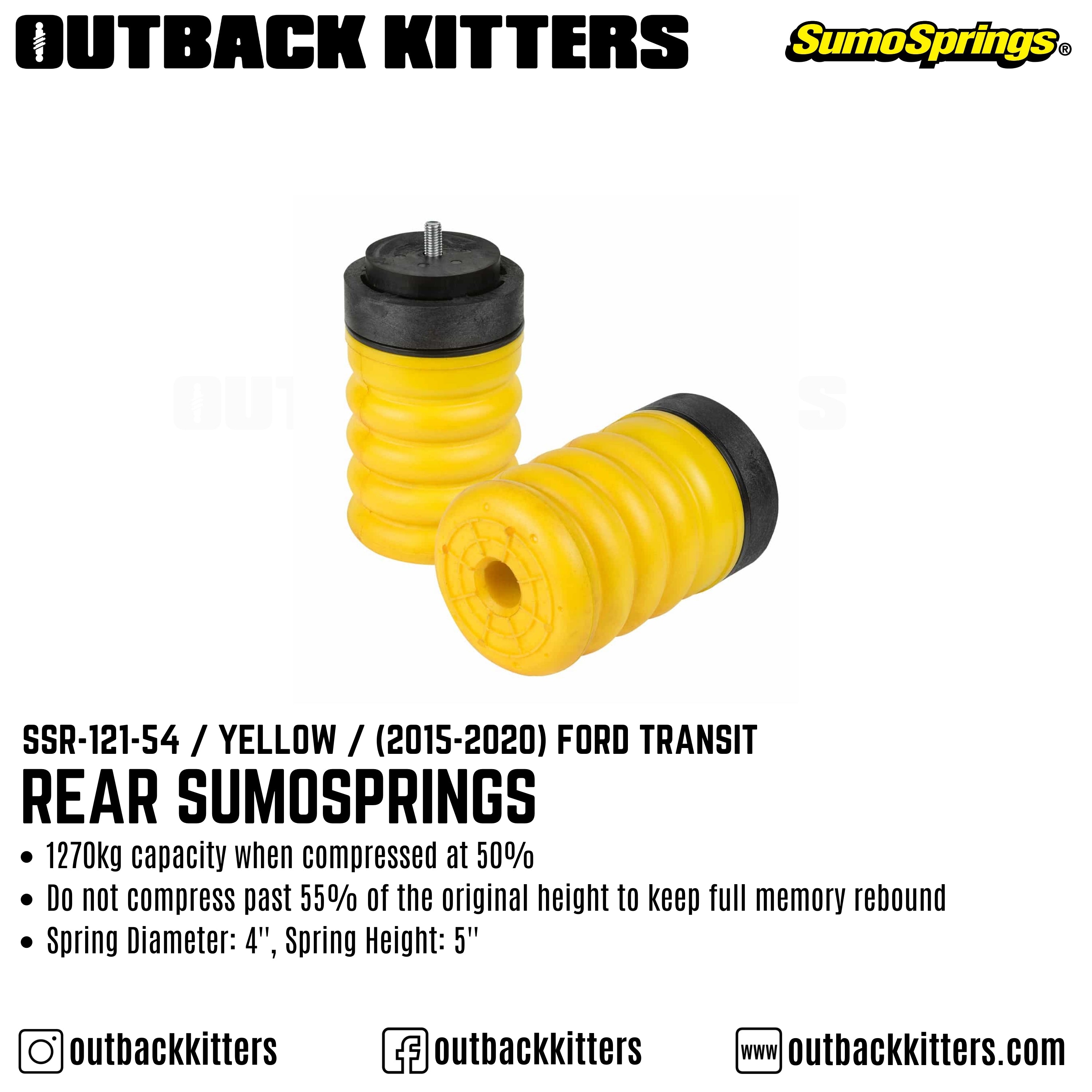 Rear SumoSprings to suit 2015+ Ford Transit - Outback Kitters