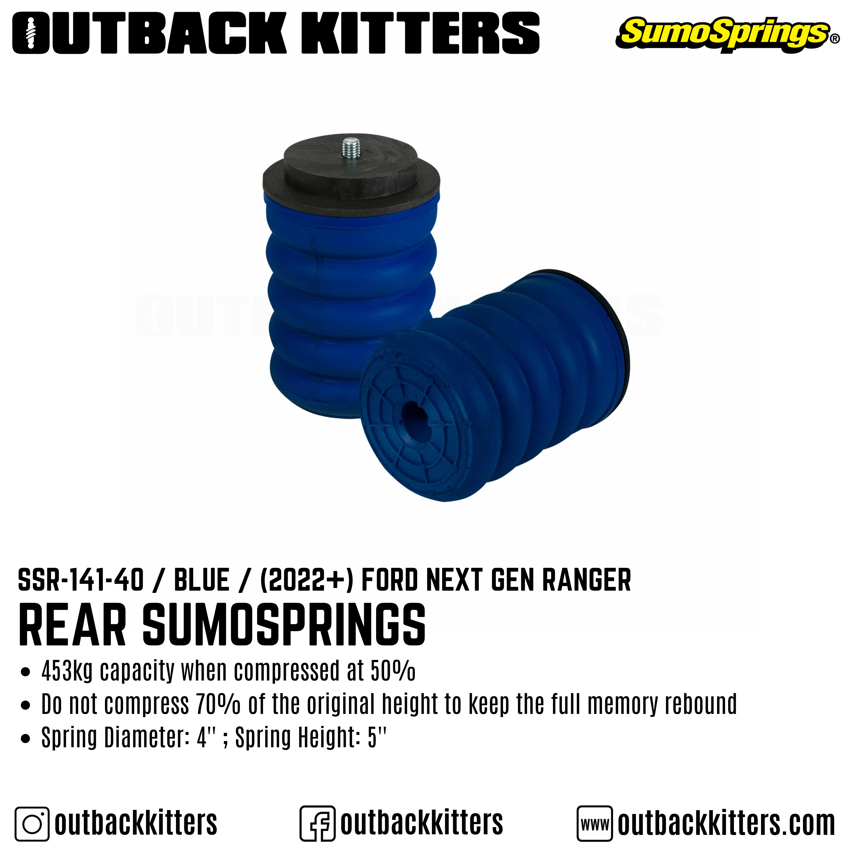 Rear Sumo Springs to suit Next Gen Ranger (2022 - Present) – Outback ...