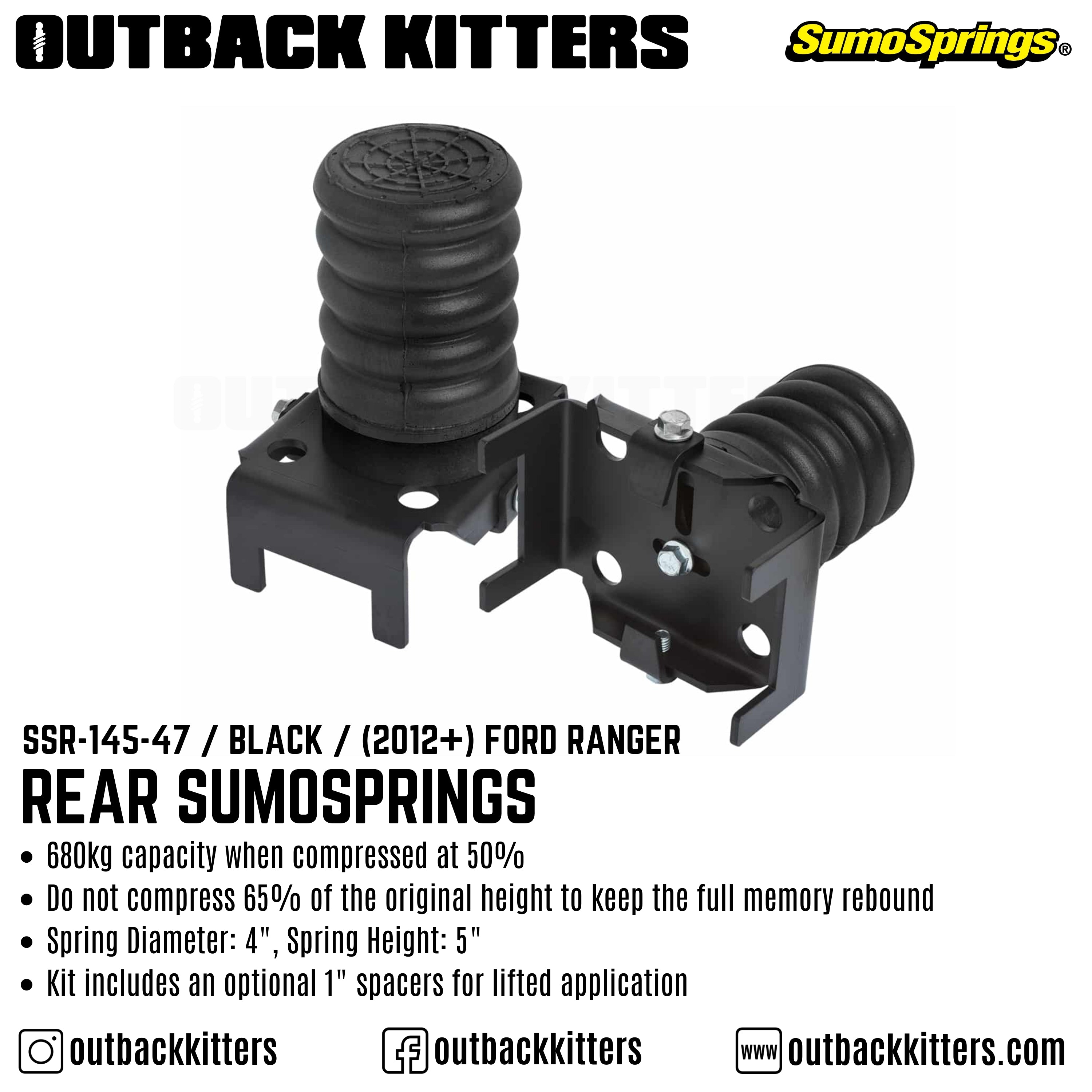 Rear SumoSprings to suit 2012+ Ford Ranger - Outback Kitters