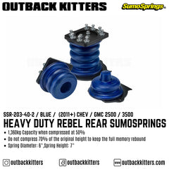 Heavy Duty Rebel Rear SumoSprings to suit 2011+ Chevrolet Silverado / GMC Sierra 2500 / 3500 - Outback Kitters