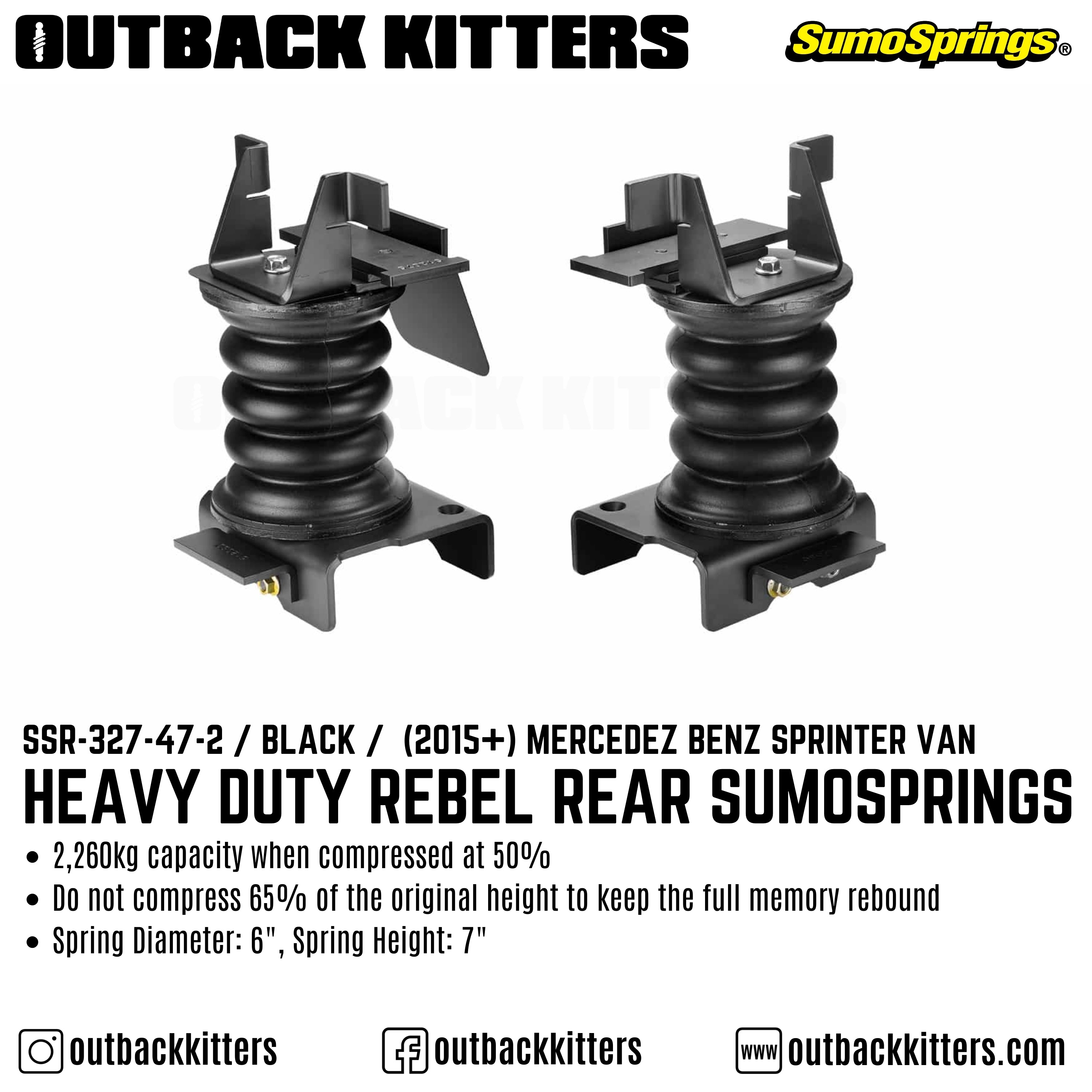 Heavy Duty Rebel Rear SumoSprings for Sprinter 2500 - Outback Kitters