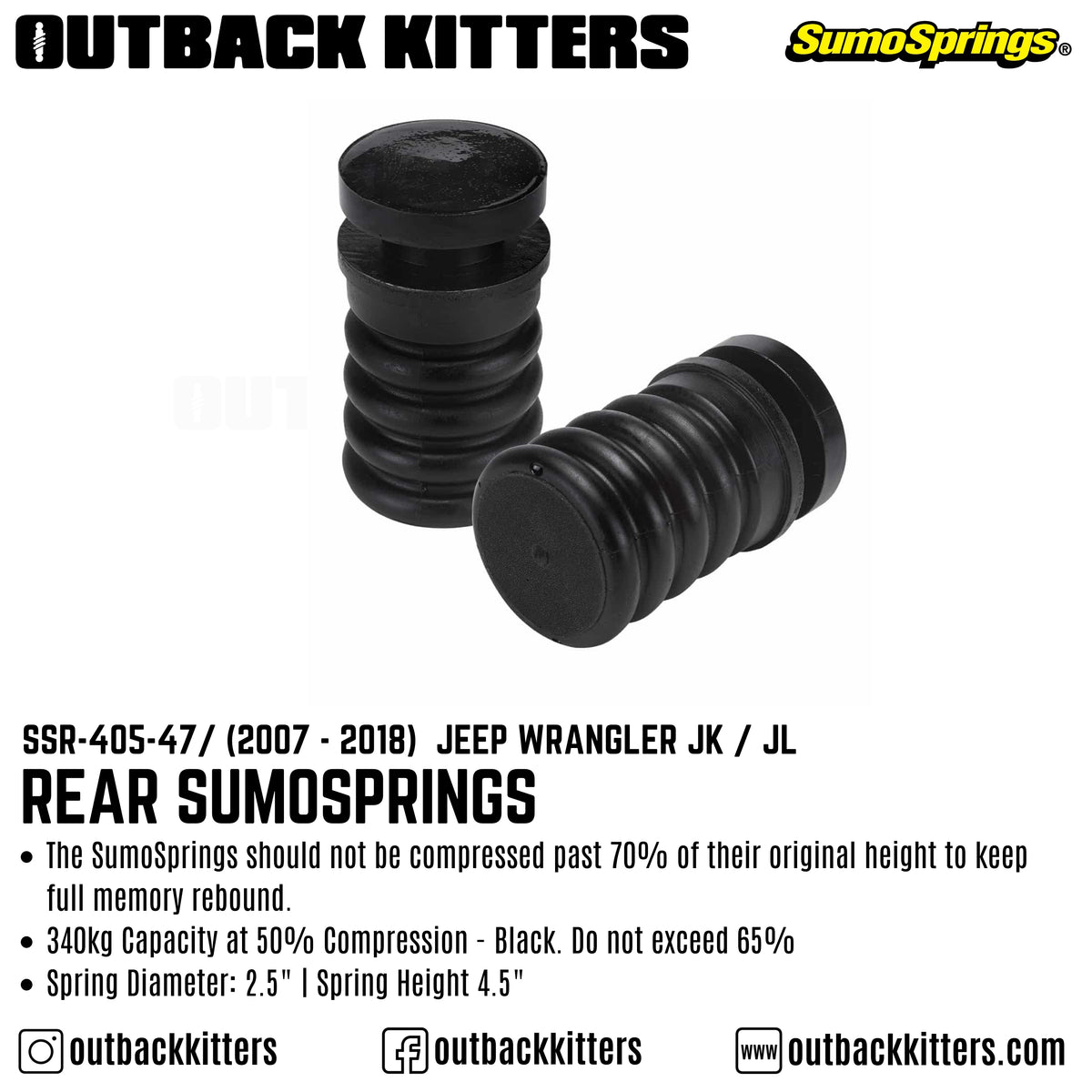 Rear SumoSprings to suit 2007+ Jeep Wrangler - Outback Kitters