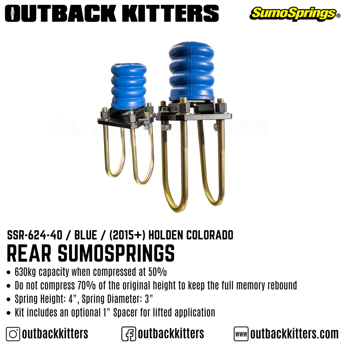 Rear SumoSprings to suit 2015+ Holden Colorado - Outback Kitters