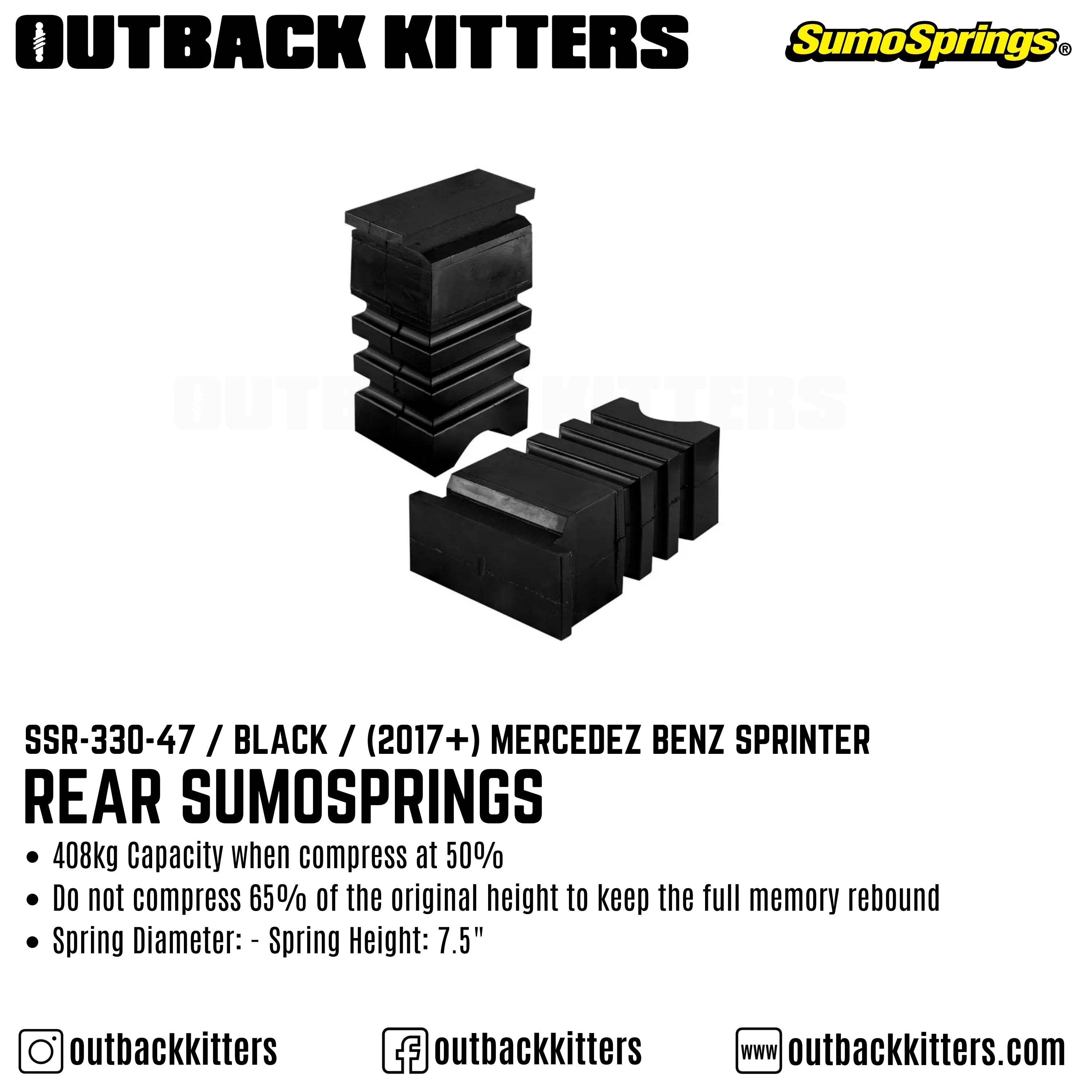 Rear Sumosprings for 2017+ Mercedez Benz Sprinter - Outback Kitters