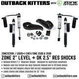 OK with Zone Offroad 2" Levelling Kit for 2011+ Chev/GMC 2500