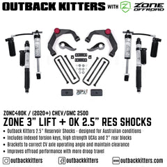 OK with Zone Offroad 3" Lift Kit for 2020+ Chev/GMC 2500 - Outback Kitters