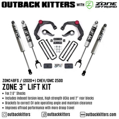 OK with Zone Offroad 3" Lift Kit for 2020+ Chev/GMC 2500 - Outback Kitters