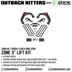 OK with Zone Offroad 3" Lift Kit for 2020+ Chev/GMC 2500 - Outback Kitters