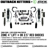 OK by Zone Offroad 4" Lift Kit for 2013-2018 Ram 1500 DS
