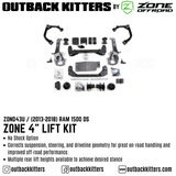 OK by Zone Offroad 4" Lift Kit for 2013-2018 Ram 1500 DS