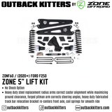 OK by Zone 5" Levelling Kit + Outback Kitters 2.5" Reservoir Shocks for 2020+ Ford F250 - Outback Kitters