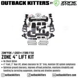 OK by Zone 4" Levelling Kit + Outback Kitters 2.5" Reservoir Shocks for 2021+ Ford F150 - Outback Kitters