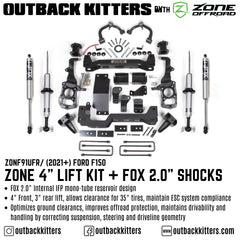 OK with Zone Offroad 4" Levelling Kit for 2021+ Ford F150 - Outback Kitters