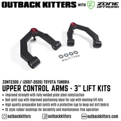 OK with Zone Offroad Upper Control Arms for 2007-2020 Toyota Tundra - Outback Kitters